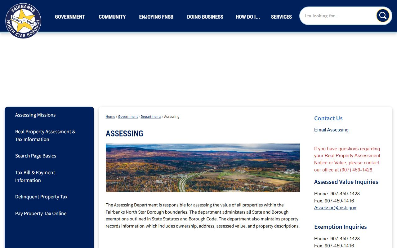 Fairbanks North Star Borough assessing department Knik-Fairview property records