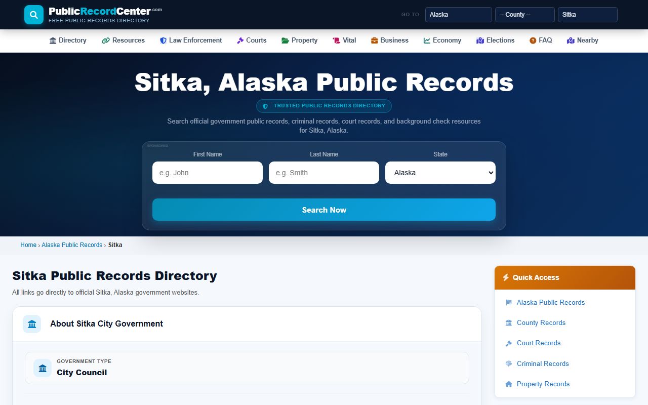Sitka city and borough property records access