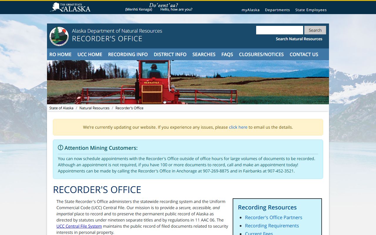 Aleutians East Borough Property Records - Alaska DNR Recorder's Office portal