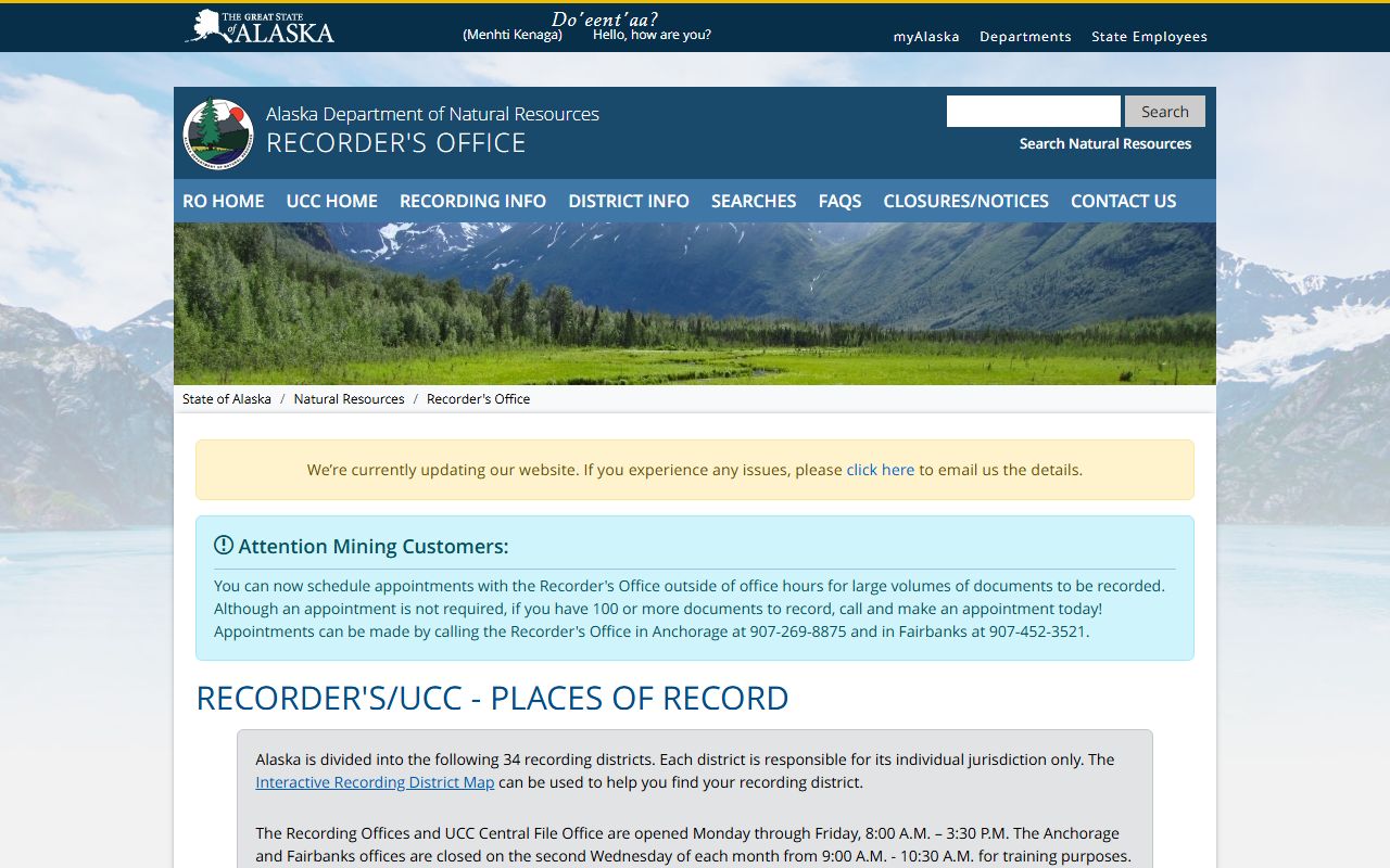 Dillingham Census Area Property Records - Alaska DNR Recording Districts