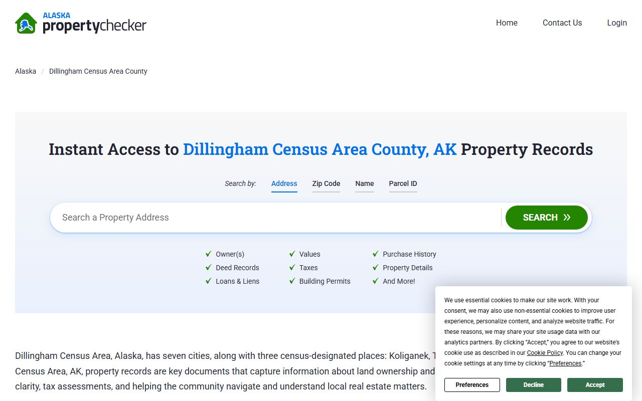 Dillingham Census Area Property Records - property data and ownership information