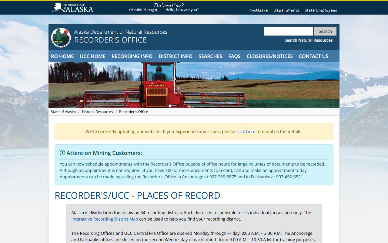 Fairbanks North Star Borough Property Records - DNR Fairbanks Recording District