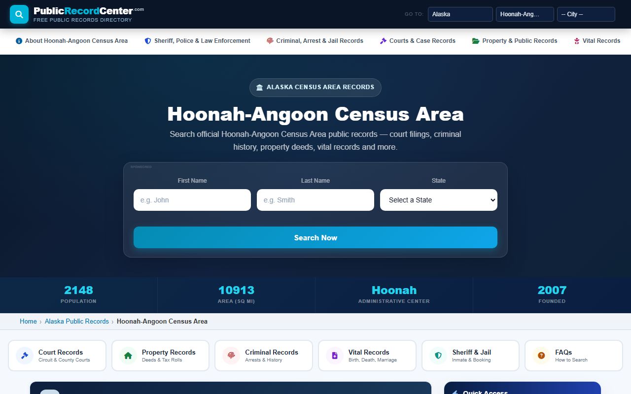 Hoonah-Angoon Census Area property records Alaska