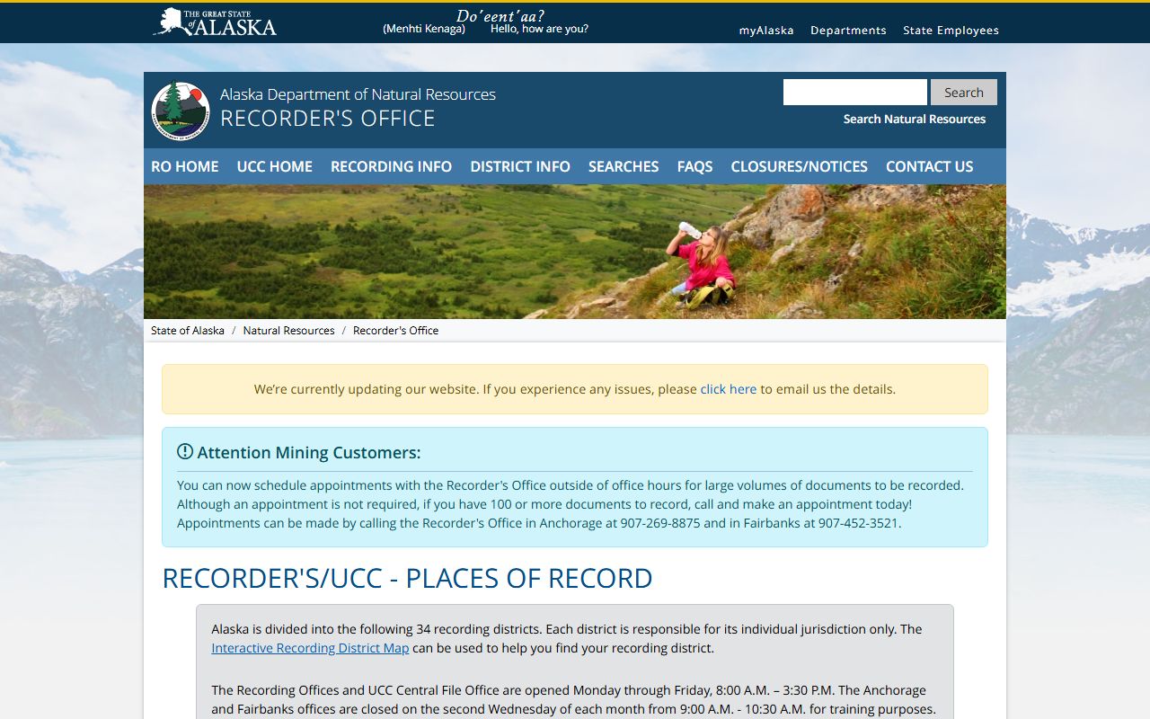 Alaska DNR Recording Districts - Kodiak Island Borough Property Records