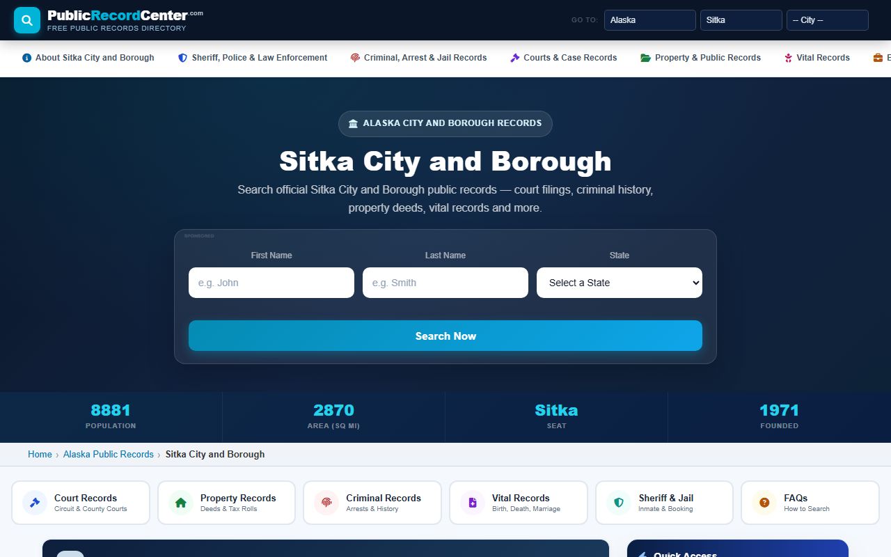 Sitka City and Borough Property Records - Municipal Clerk's Office and recording information