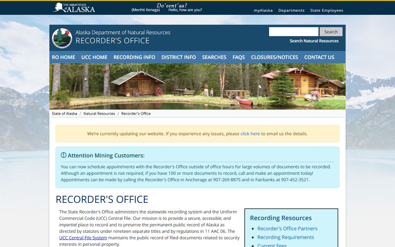 Alaska Property Records - DNR Recorder's Office