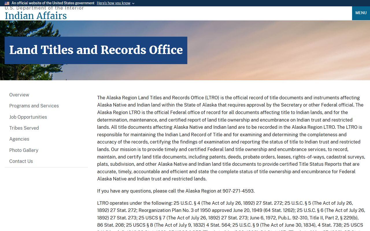 Alaska Property Records - Bureau of Indian Affairs LTRO