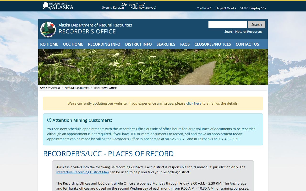 Alaska Property Records - DNR Recording District Offices